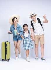 Image of Asian family travel concept background