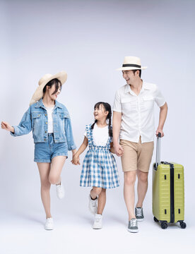 Image of Asian family travel concept background