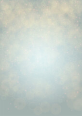 Vector Summer Sun Shine Background with Bokeh Blurred Glowing Gold Circles on Blue Sky.  Blured Sunlight Background. Magic Summertime Print. Calm Defocused Light Design for Posters, Covers, Cards..