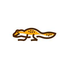 gecko simple line icon logo vector design, modern logo pictogram design of lizard pet reptile mascot