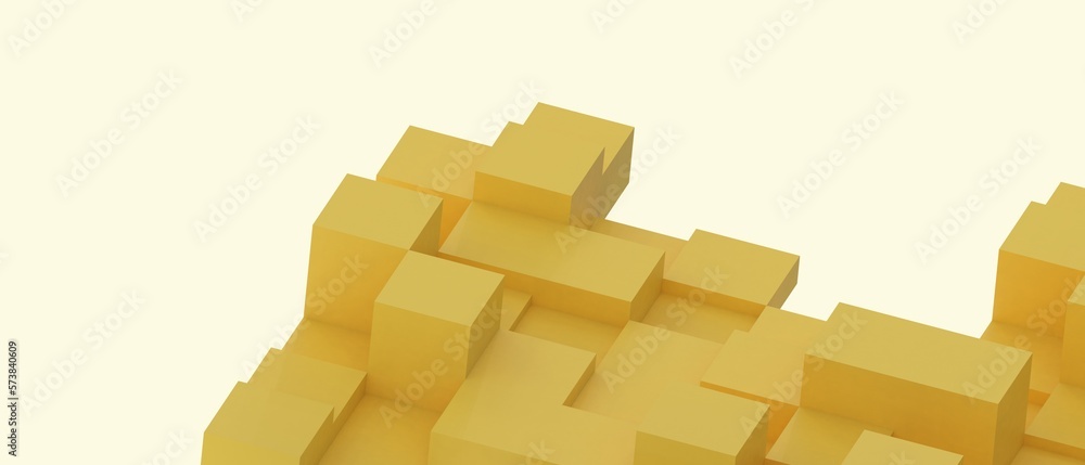 Poster 3d abstract geometric shapes background. business for target development concept on yellow . copy sp