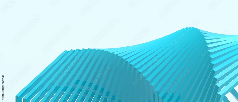 Poster abstract architecture background. curve futuristic geometric shape with connection concept on blue b