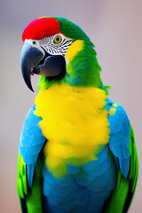 Fototapeta premium A portrait of an exotic, colorful parrot. Generative AI