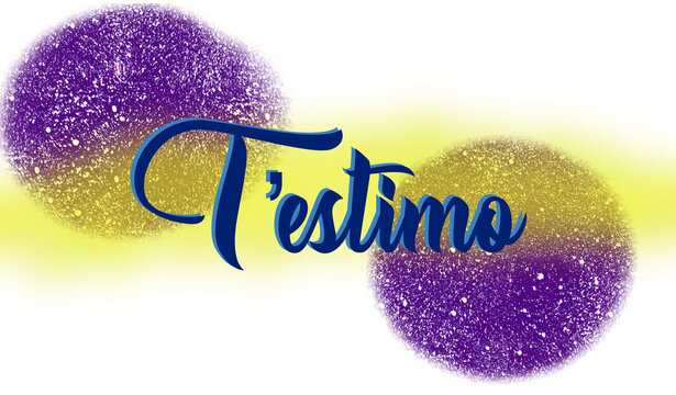 T&rsquo;estimo - I love you written in Catalan - blue color - background with color spots - image, poster, placard, banner, postcard, ticket.  png

