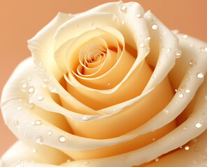Beautiful Cream Rose close-up for Marriage or Love Gesture. Generative AI.