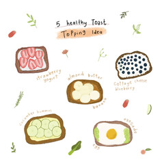 idea healthy toast illustration watercolor