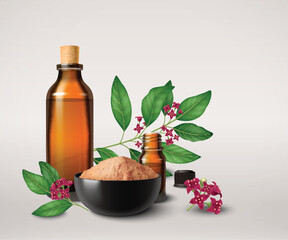 Sandalwood Realistic Composition