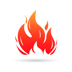 Fire, flame icon. Hot sign or symbol. Vector illustration.