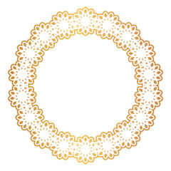 金色風の線の円形レース風の装飾パーツ素材