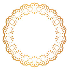 金色風の線の円形レース風の装飾パーツ素材