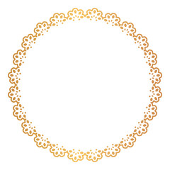 金色風の線の円形レース風の装飾パーツ素材