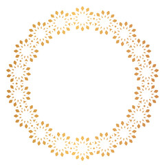 金色風の線の円形レース風の装飾パーツ素材