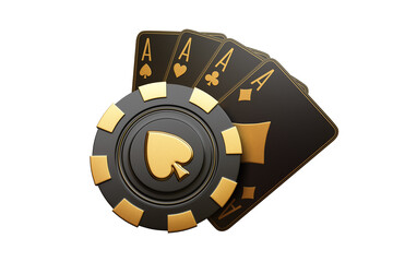 PNG casino crabs dice cards poker balckjack baccarat and chips gold  3d render 3d rendering illustration 