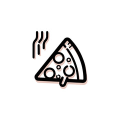 slice of hot pizza ready to eat, vector logo icon