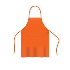 Orange kitchen apron isolated on a white background