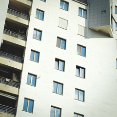 Fototapeta premium Modern multistory residential building view.