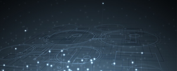 Neural network concept. Connected cells with links. High technology process. Abstract background