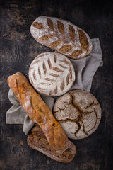 Fresh homemade bread with a crispy crust