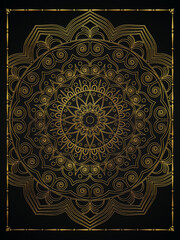 Golden abstract mandala luxury style pattern design