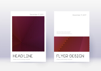 Minimal cover design template set. Violet abstract