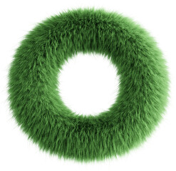 Green 3D Fluffy Letter O
