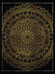 Golden abstract mandala luxury style pattern design