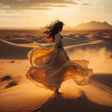 woman in desert