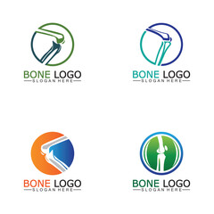 Bone logo vector template symbol.illustration of joint, knee. chiropractic logo