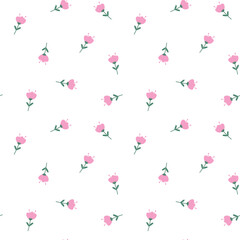 Light seamless pink flower spring pattern