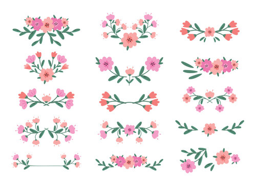Spring flower decorative bright elements