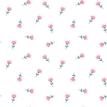 Light seamless pink flower spring pattern