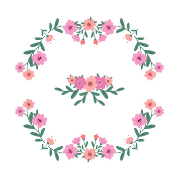 Decorative spring frame with flowers