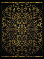 Golden abstract mandala luxury style pattern design