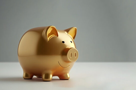 Gold Piggy Bank Stock Photo - Download Image Now - Gold - Metal, Gold  Colored, Piggy Bank - iStock