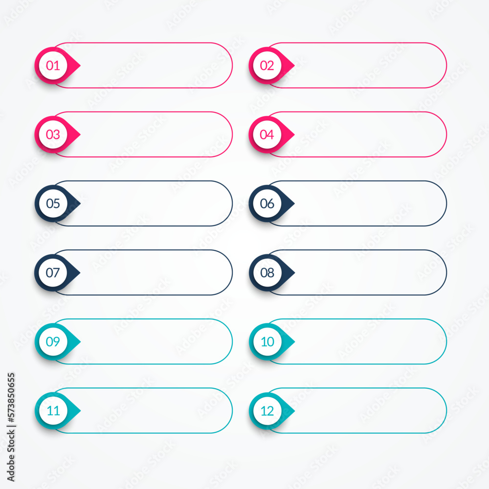 Poster colorful ui elements for list or options