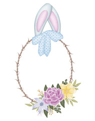 Watercolor Easter ears wreath