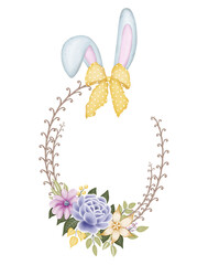 Watercolor Easter ears wreath