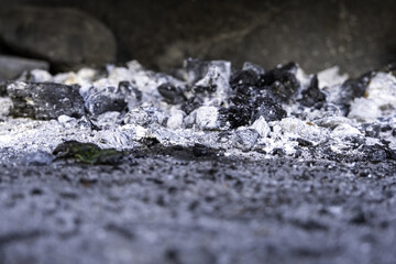 Extinguished coal in the ember