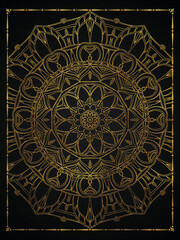 Golden abstract mandala luxury style pattern design