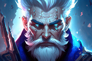 Great old mage wit ice eyes