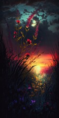 Obraz na płótnie Canvas sunset in the forest Generative Ai