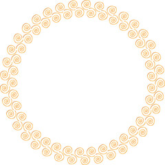 vector illustration of gold colored circle banner frame	