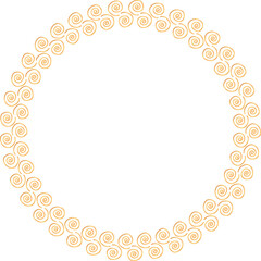 vector illustration of gold colored circle banner frame	