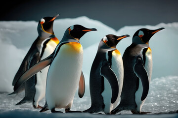 Adorable Antarctic penguins. Wildlife in the polar regions.