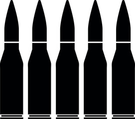 vector illustration set of bullet silhouette	
