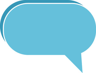 blue colored speech bubble icon - vector illustration