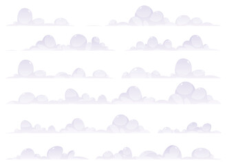 rtoon clouds collection vector illustration isolated on white background