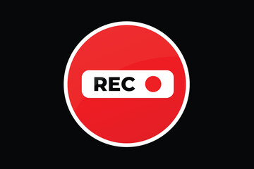 Rec icon video recording illustration symbol design.