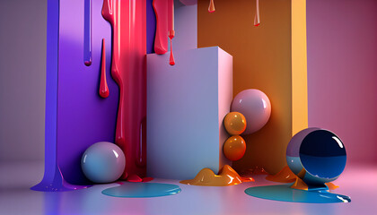 Vibrant colors of liquid design wallpaper generative ai