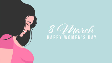  International Women's Day. A set of greeting cards with beautiful women. Legacy of female empowerment. Silhouette vector illustartion